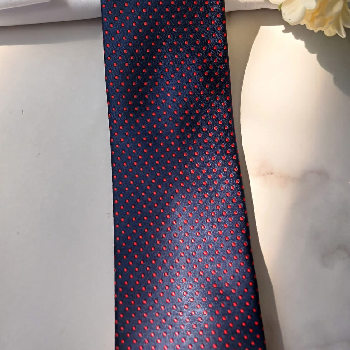 닥스 실크 네이비 도트 패턴 넥타이 8.1cm A+등급 E814 상품이미지5