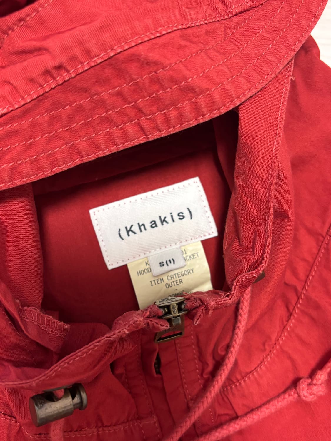 카키스 후드 윈더자켓 레드 s 상품이미지4