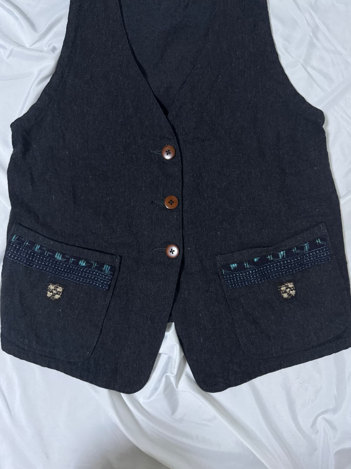 Orslow 에스닉 자수 울 베스트 상품이미지3