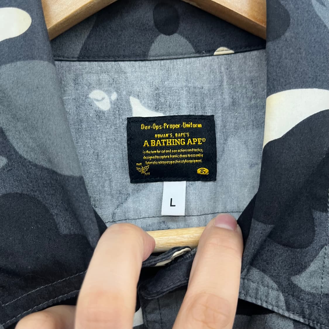 BAPE 베이프 블랙 카모 셔츠 남L 상품이미지2