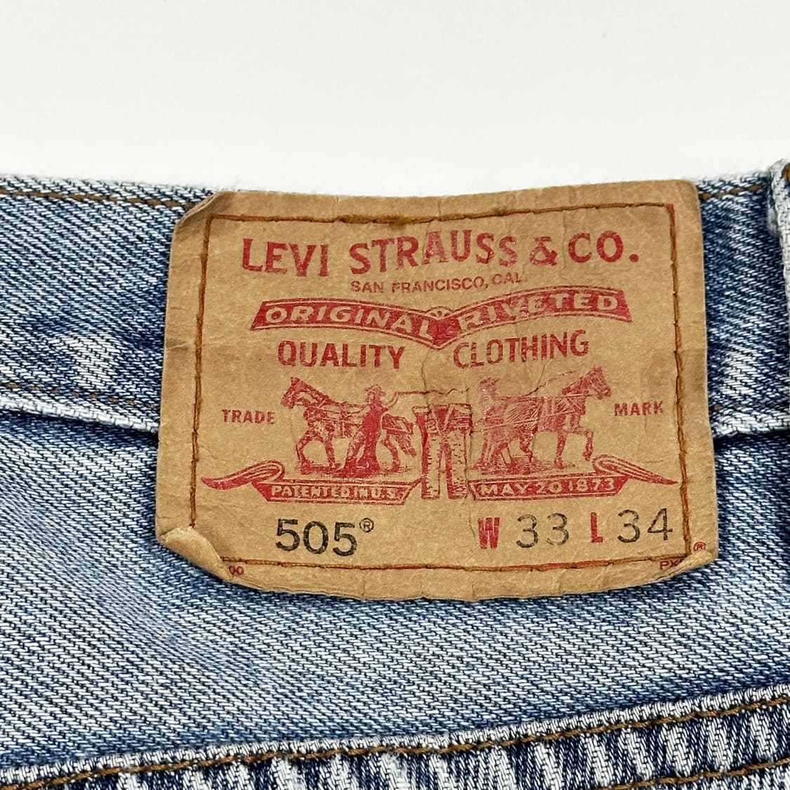 리바이스 505 오리지널 연청 데님 팬츠 (33인치) 상품이미지7