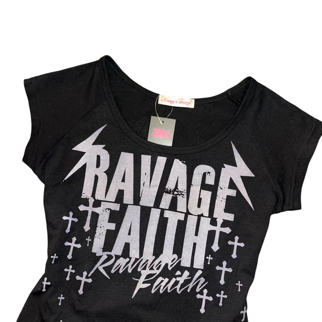 레터링 프린팅 해골 거미줄 반팔티 펑크y2k갸루 상품이미지5