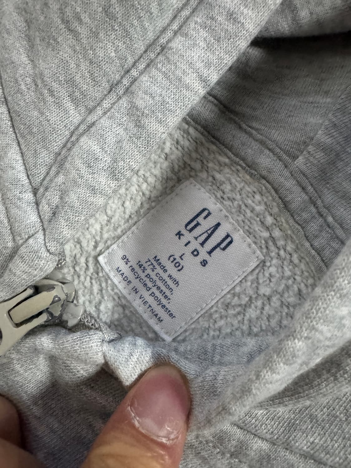 여성 Gap 갭 키즈 빅로고 기모 후드집업 140 xs 상품이미지3