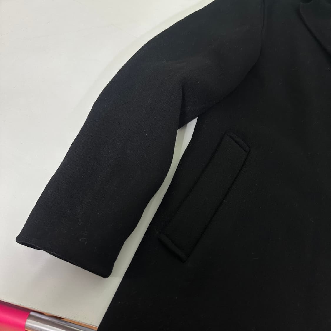 M 95 자라맨 블랙 라나울 핸드메이드 울 싱글코트 상품이미지2