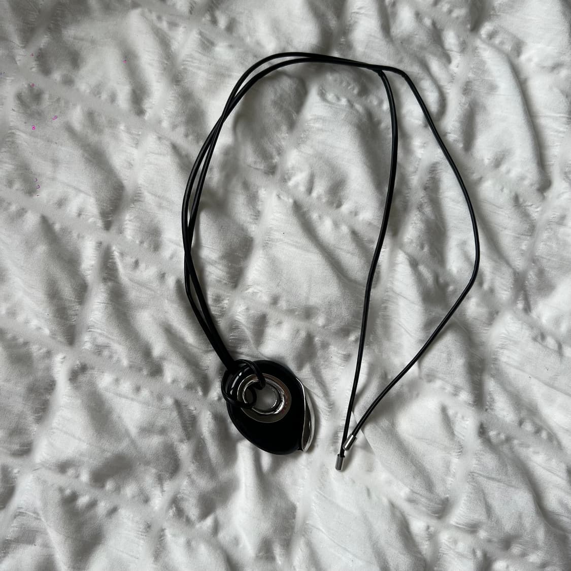 블랙 실버 오브제 롱 네크리스 🖤 상품이미지3