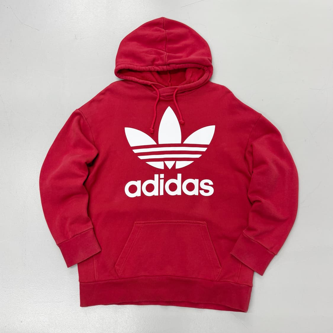 아디다스 신형 빅로고 파이어버드 오버핏 올드스쿨 후드티 레드 상품이미지2