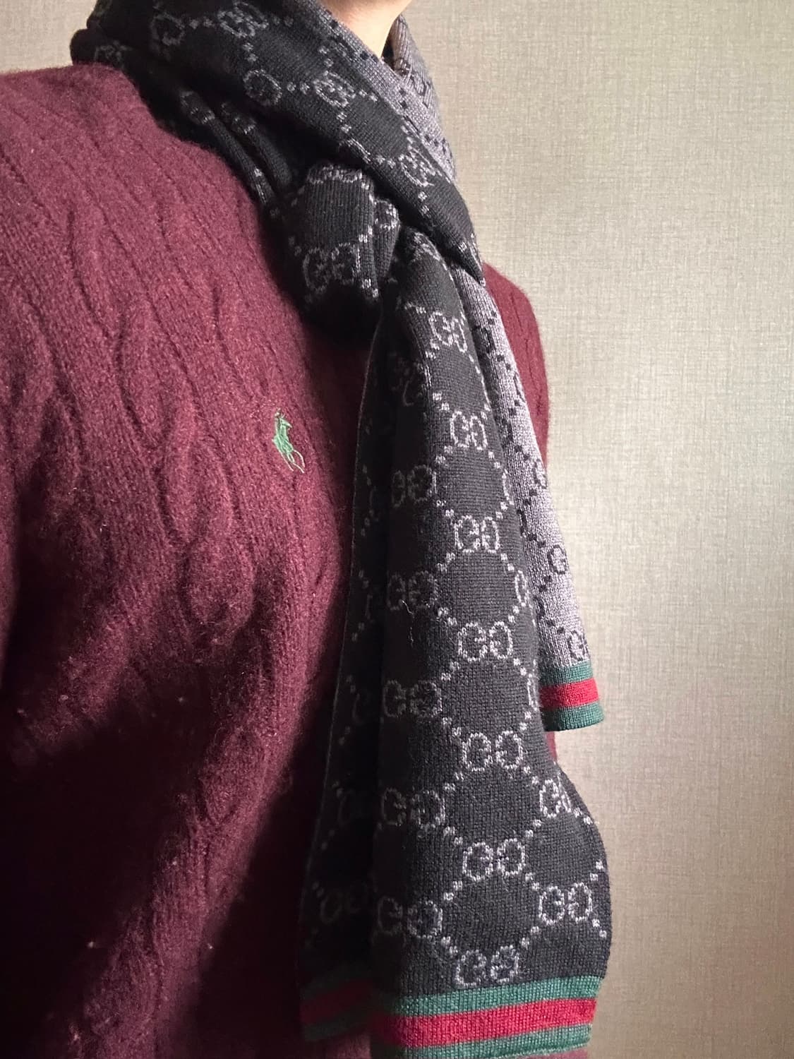 Gucci 구찌 모노그램 투톤 울 머플러 상품이미지2