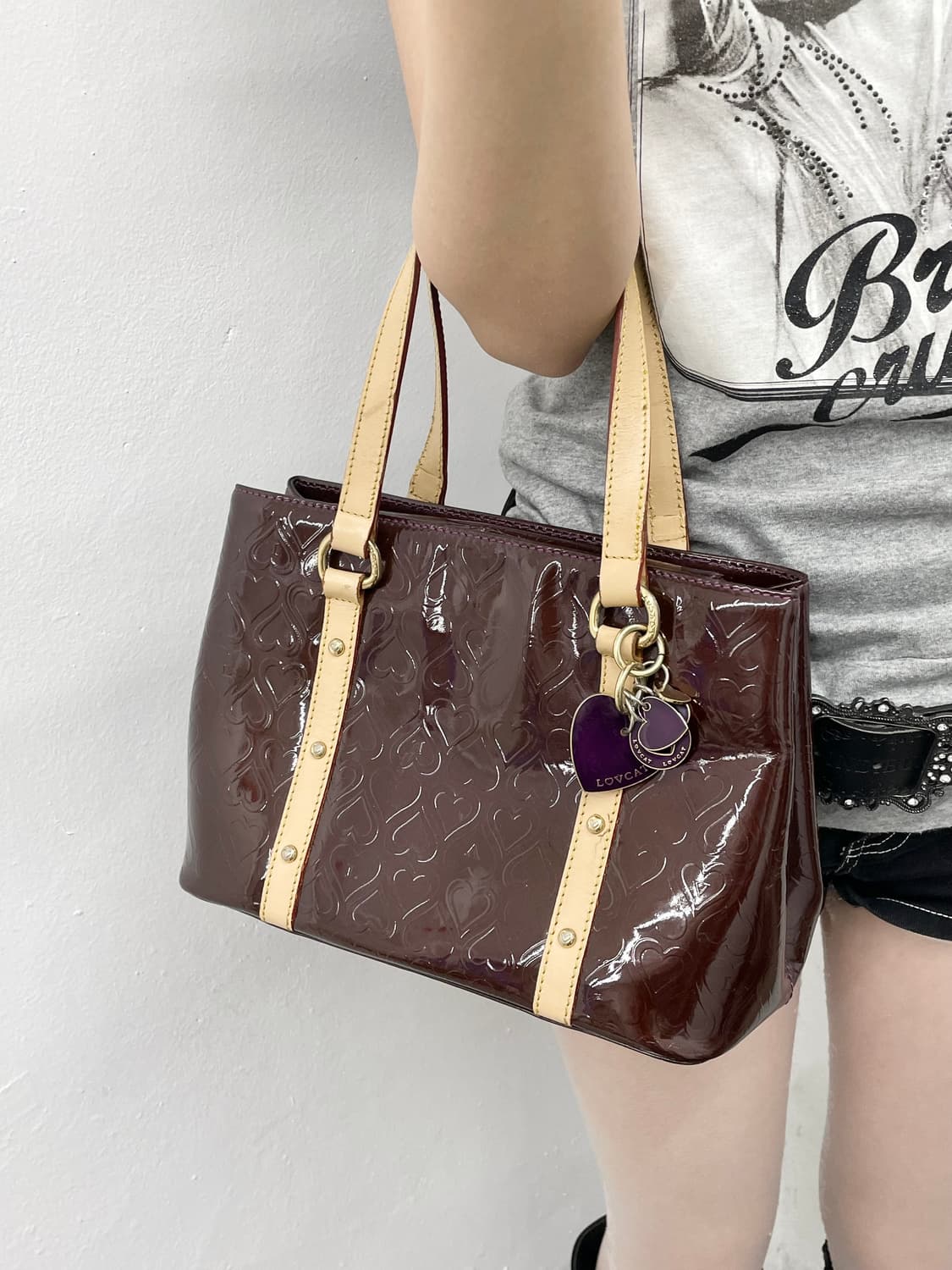 러브캣 하트 페이던트 키링 숄더백🍩 상품이미지5