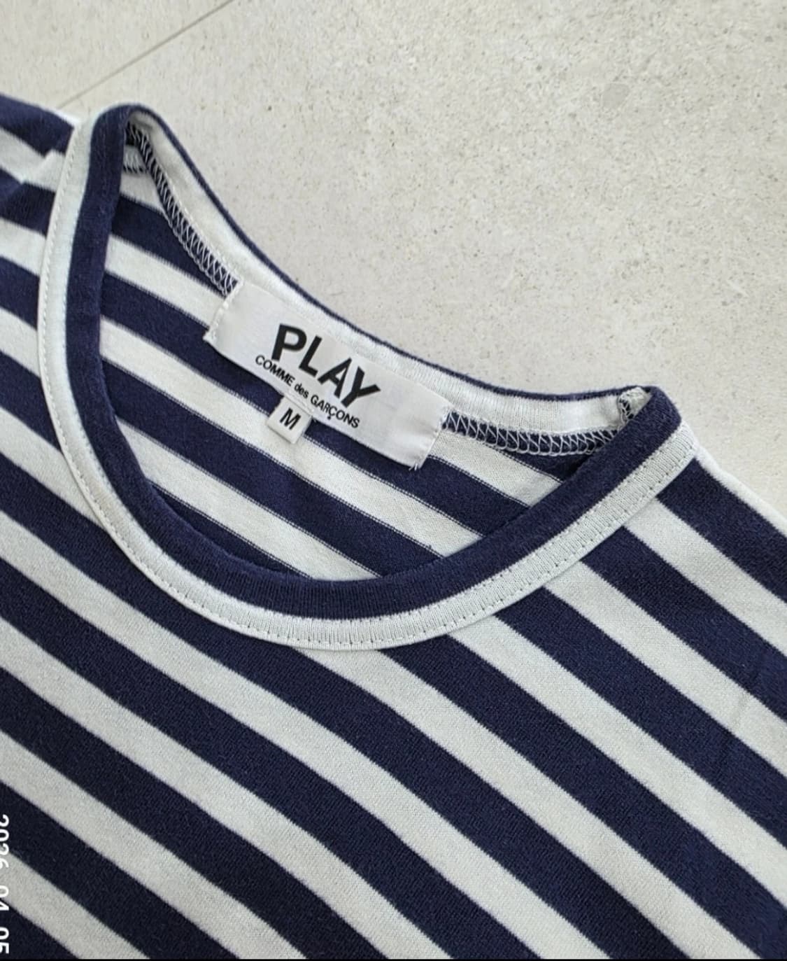 꼼데가르송 PLAY 스트라이프 긴팔티 M 상품이미지3