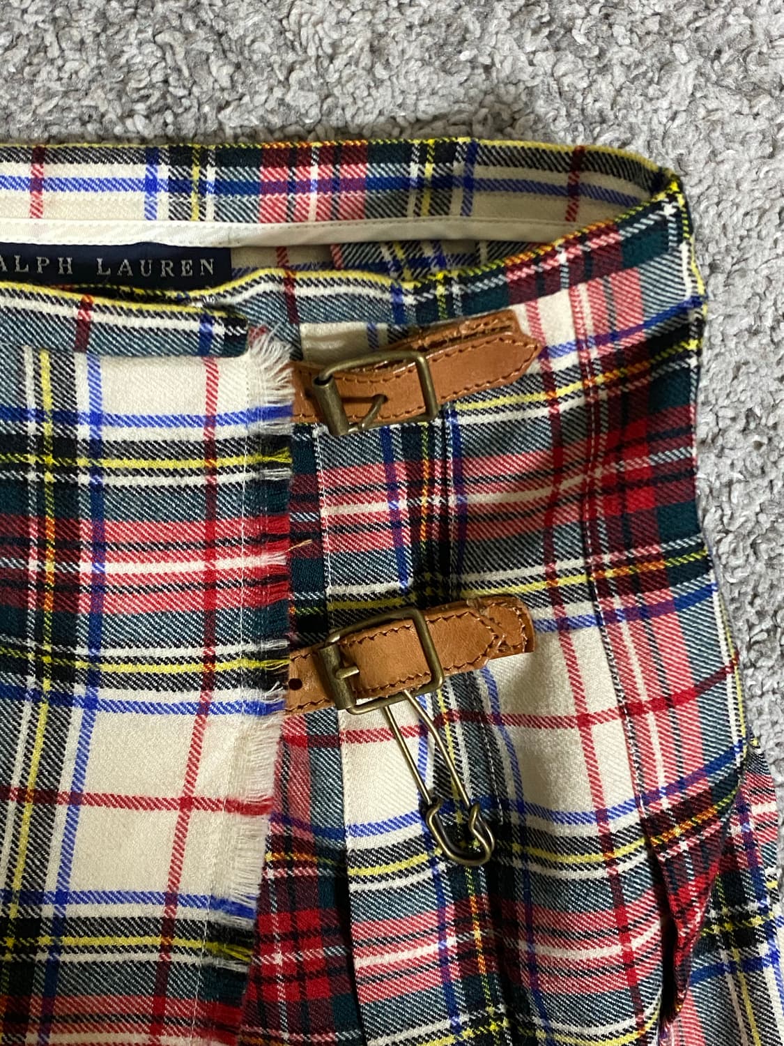 랄프로렌 체크 플리츠 랩 스커트 상품이미지3
