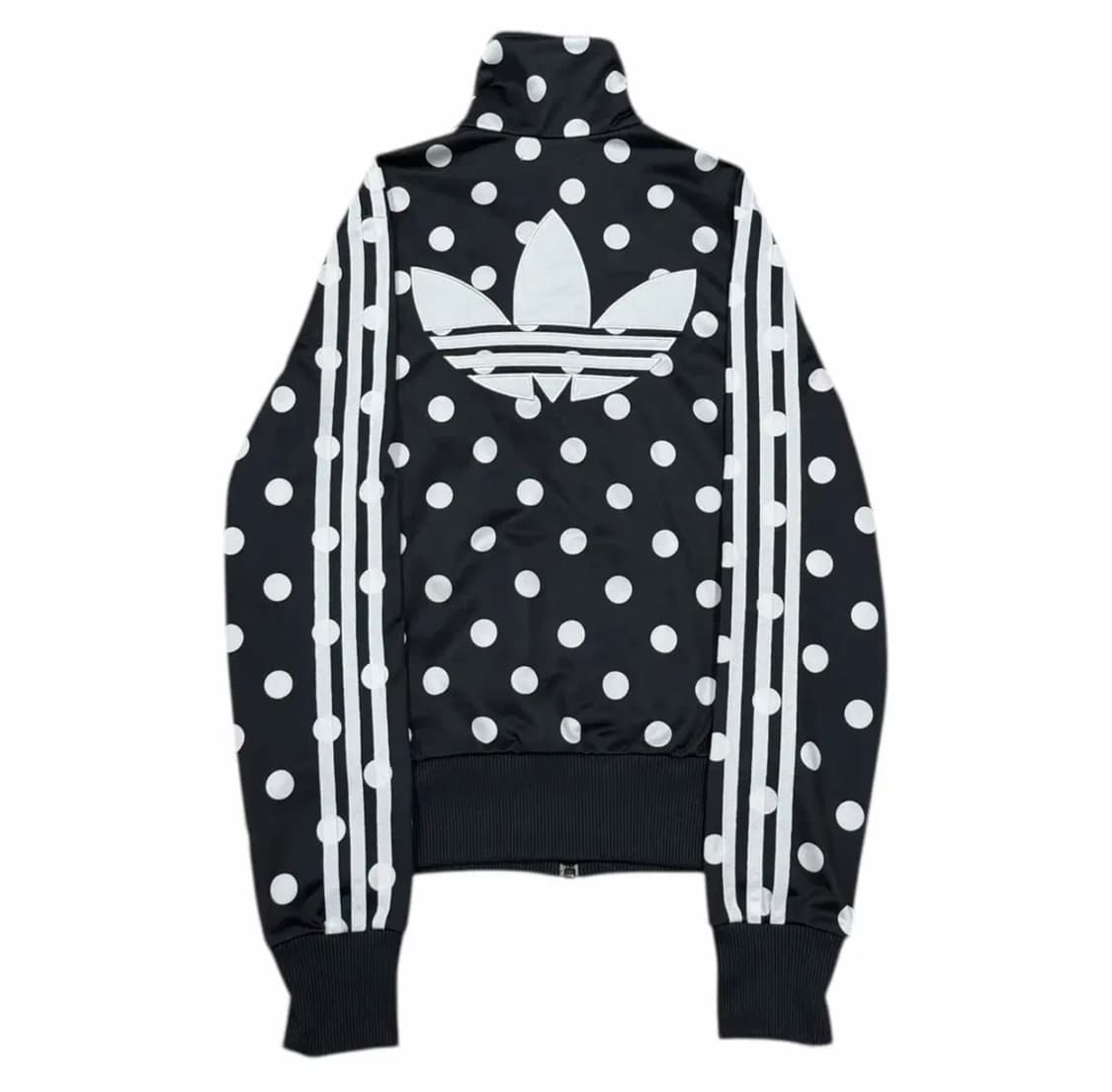 아디다스 빈티지 파이어버드 빅로고 도트 땡땡이 패턴 트랙탑져지 자켓 블랙 상품이미지3