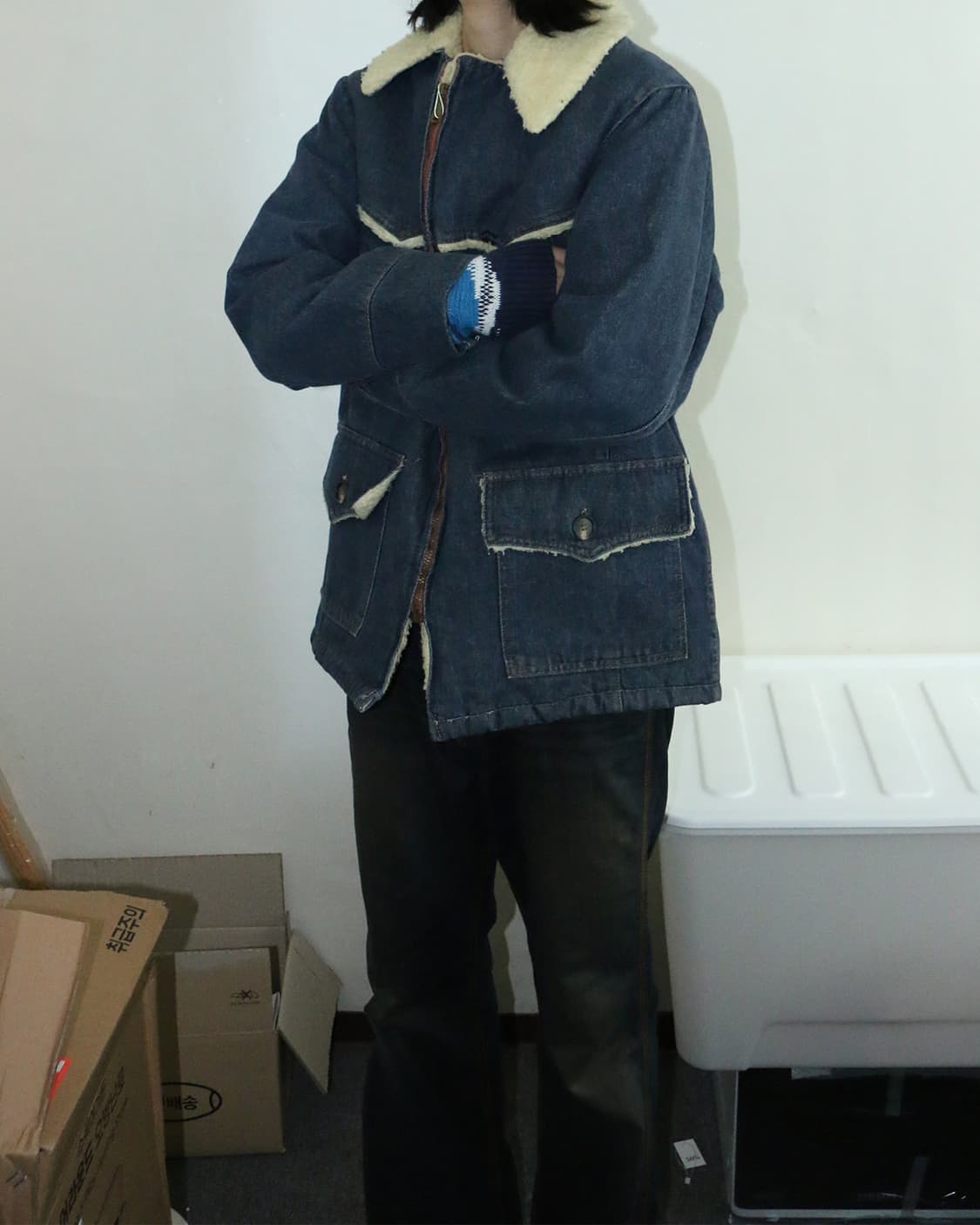 70s USA 웨스턴 시어링 데님 자켓 상품이미지2