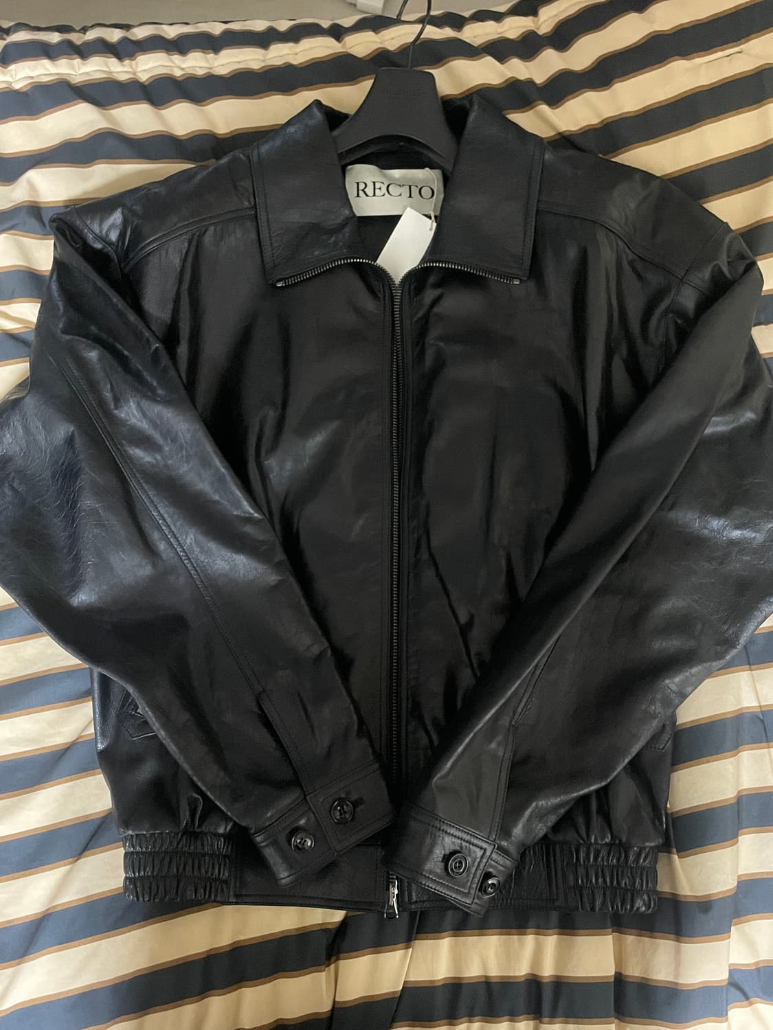 렉토 빈티지 크랙 이펙트 레더자켓 XL 상품이미지1