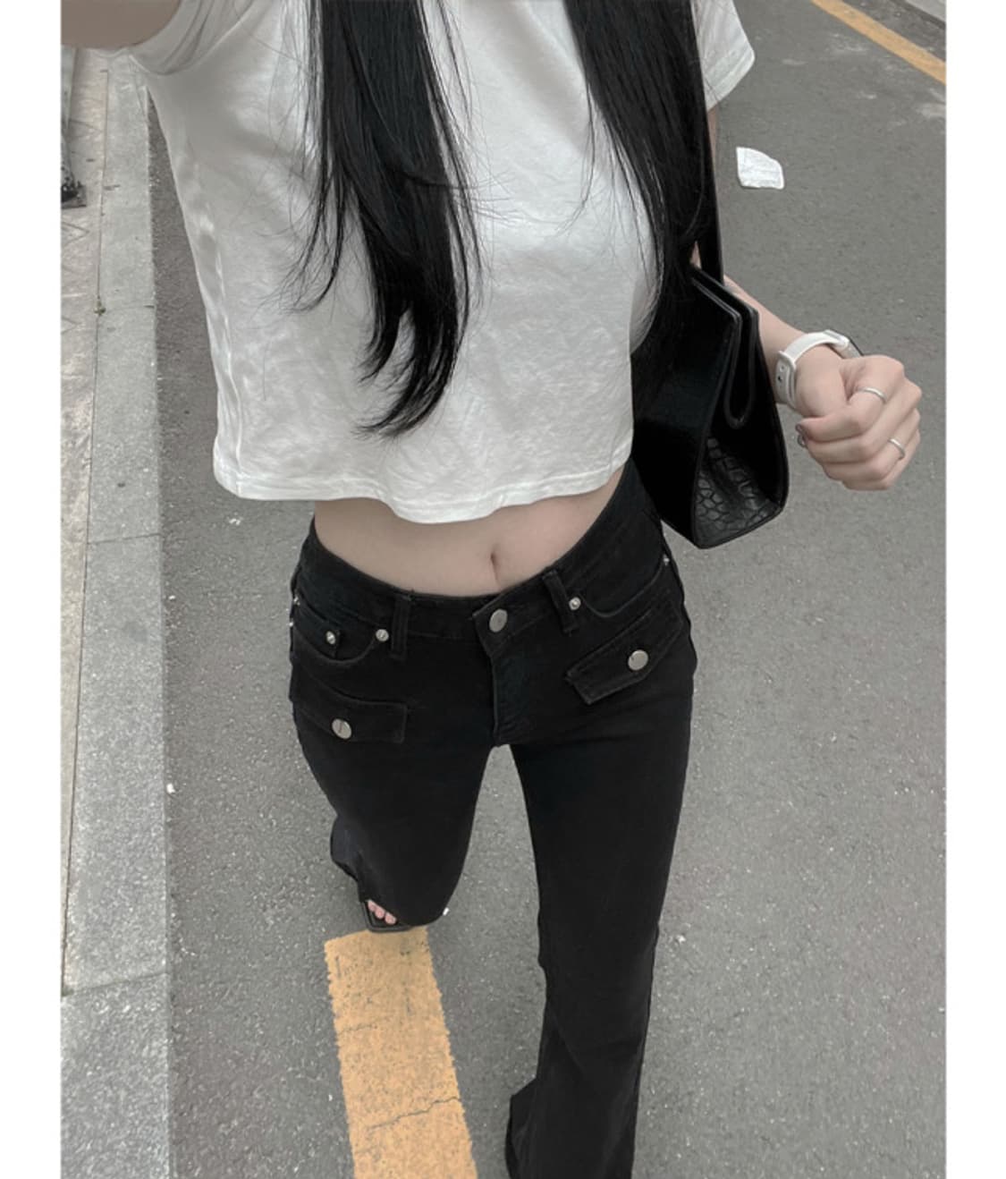 어반유니크 포켓 부츠컷 데님 블랙 S 상품이미지1