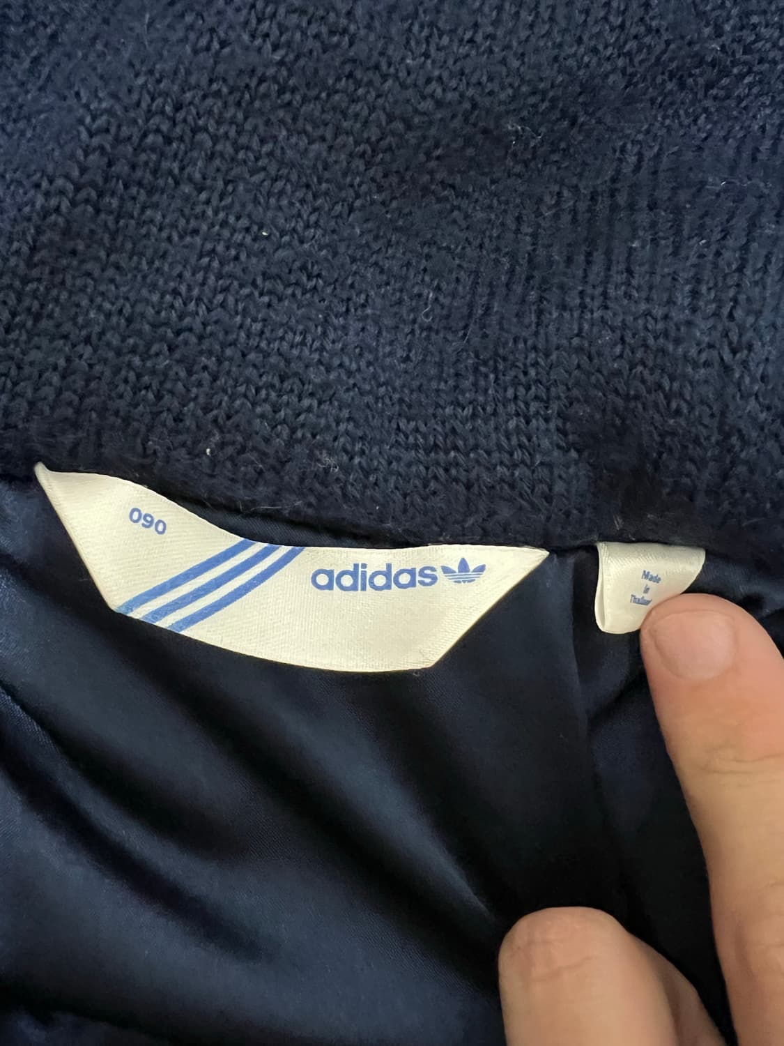 아디다스 네이비 울 니트 집업 패딩 상품이미지3