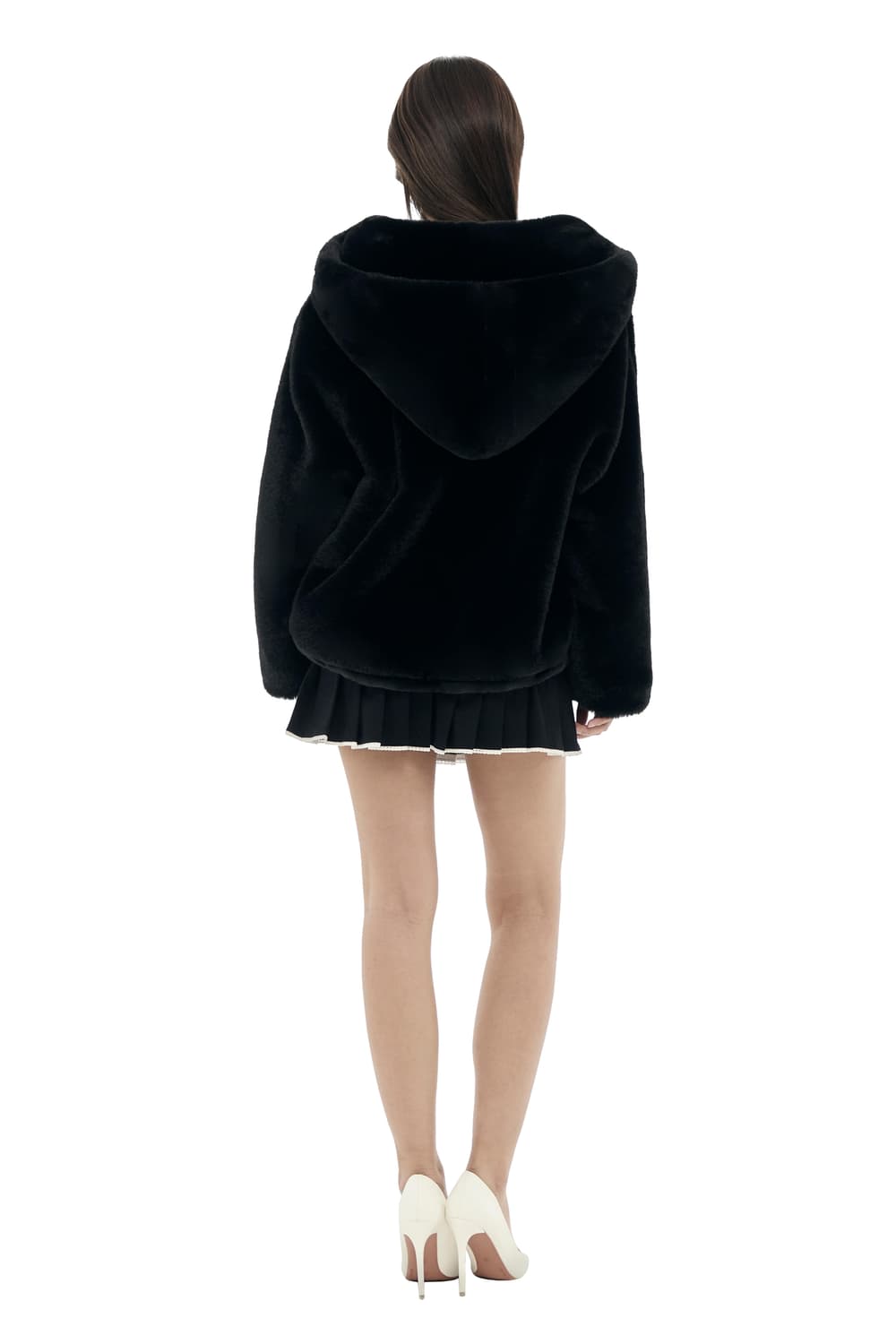 Kleesier Peach pudding fur jacket, Black 상품이미지3