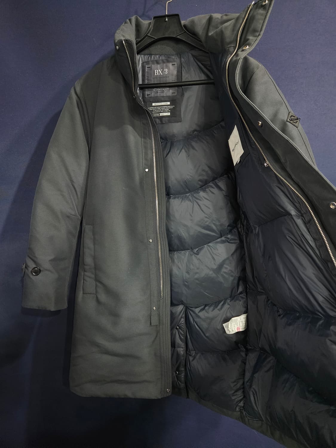 빈폴 다크그레이컬러 남성 100 구스다운 하프패딩 상품이미지8