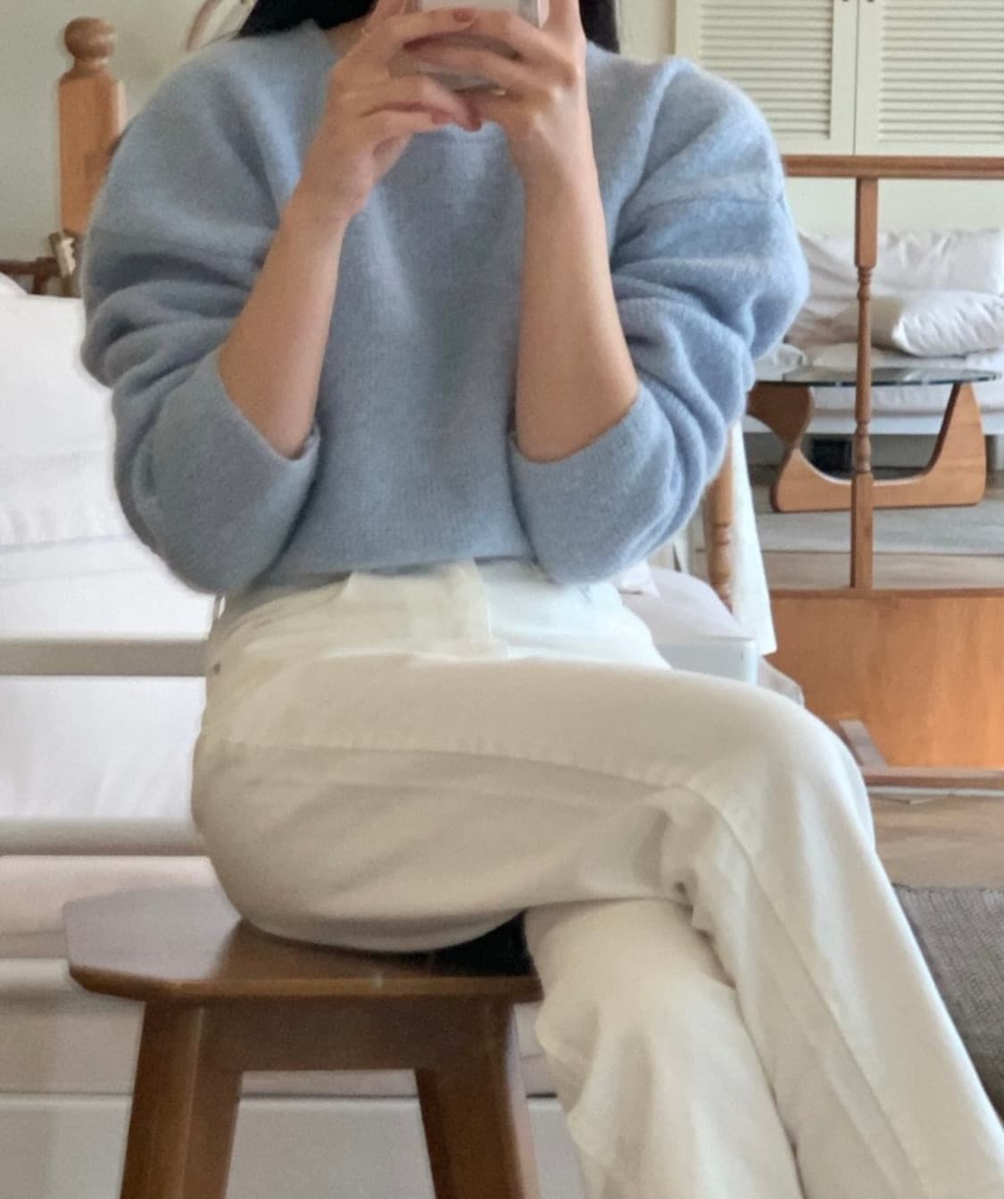 웨어웨더 키드모헤어 니트 블루 상품이미지1