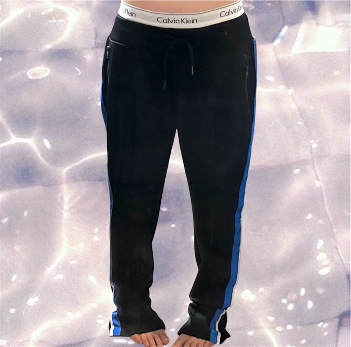 오니츠카 타이거 블랙 블루 추리닝 트레이닝 팬츠 L 상품이미지3