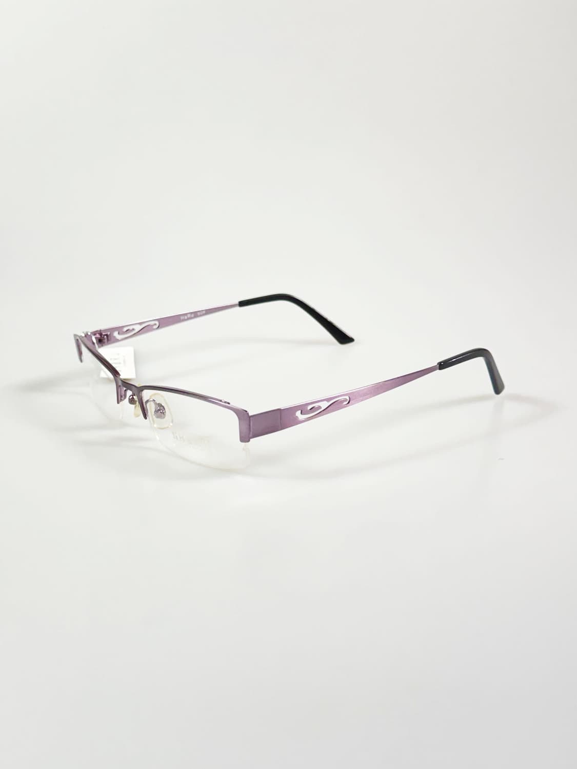 HARU 퍼플 반무테 스퀘어 메탈 프레임 빈티지 안경 상품이미지3