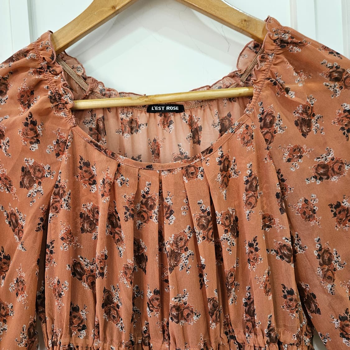 레스트로즈(LEST ROSE) 플라워 쉬폰 원피스 상품이미지2