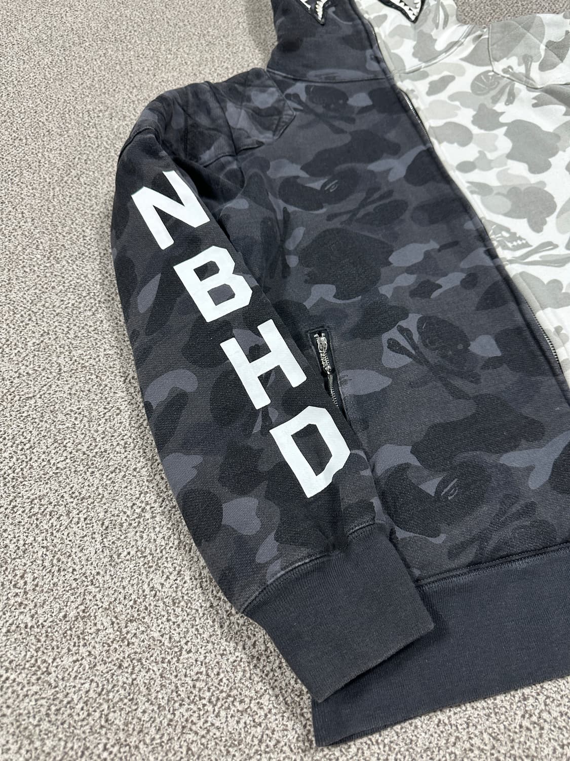 네이버후드x베이프 후드집업 XL 상품이미지3