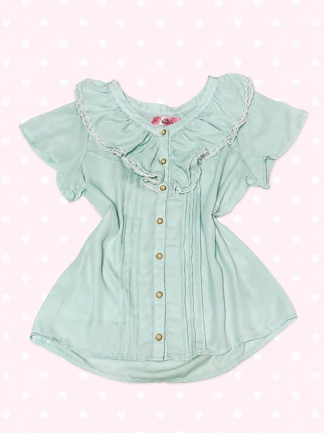 앙크루즈 민트 프릴 로걀 탑 상품이미지1