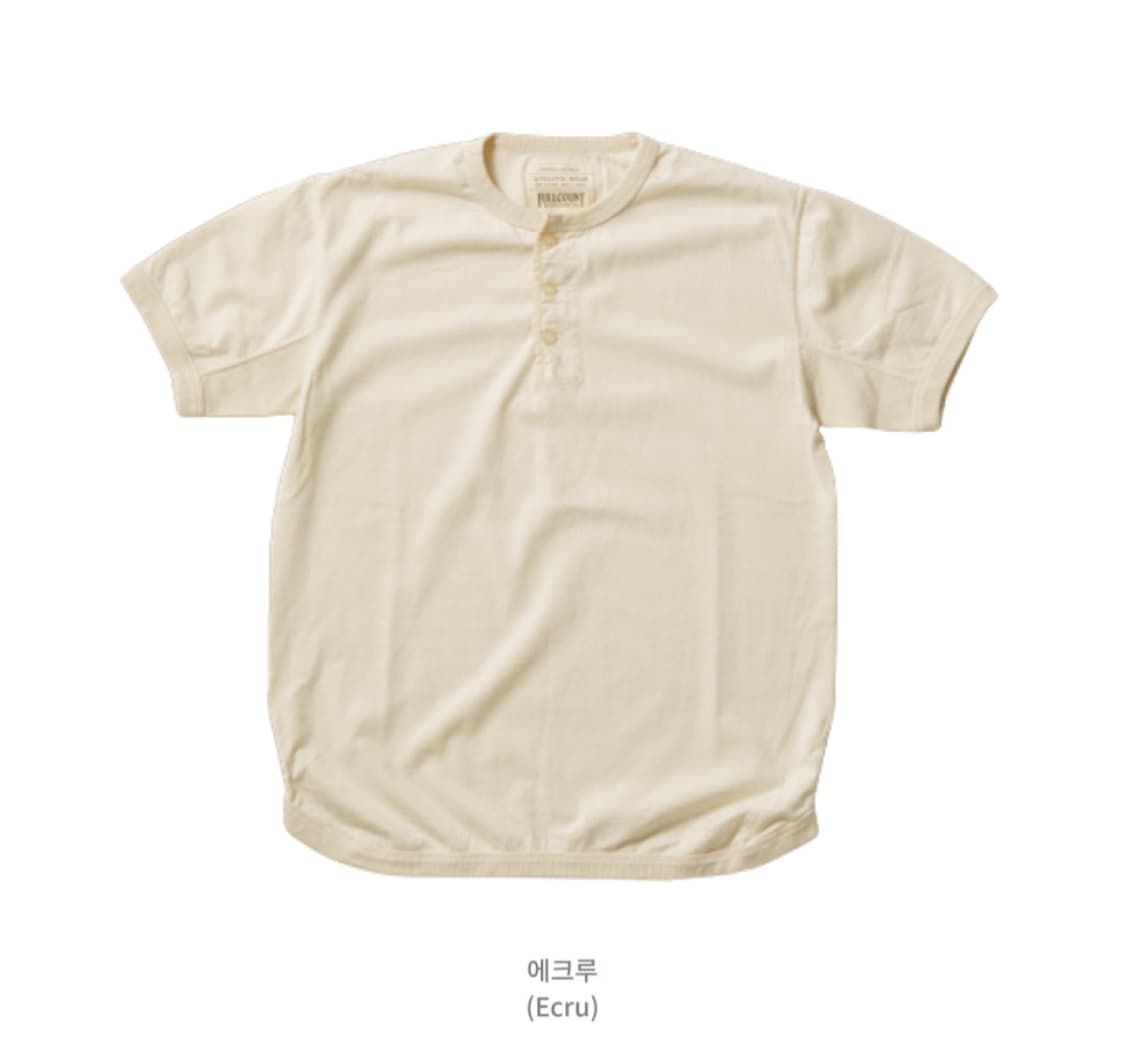 풀카운트 플랫심 헤비웨이트 헨리넥 에크루 44 상품이미지1