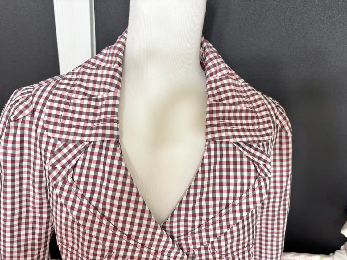  샤틴ㅡ 잔체크 트렌치 코트 M 새거수준 상품이미지3