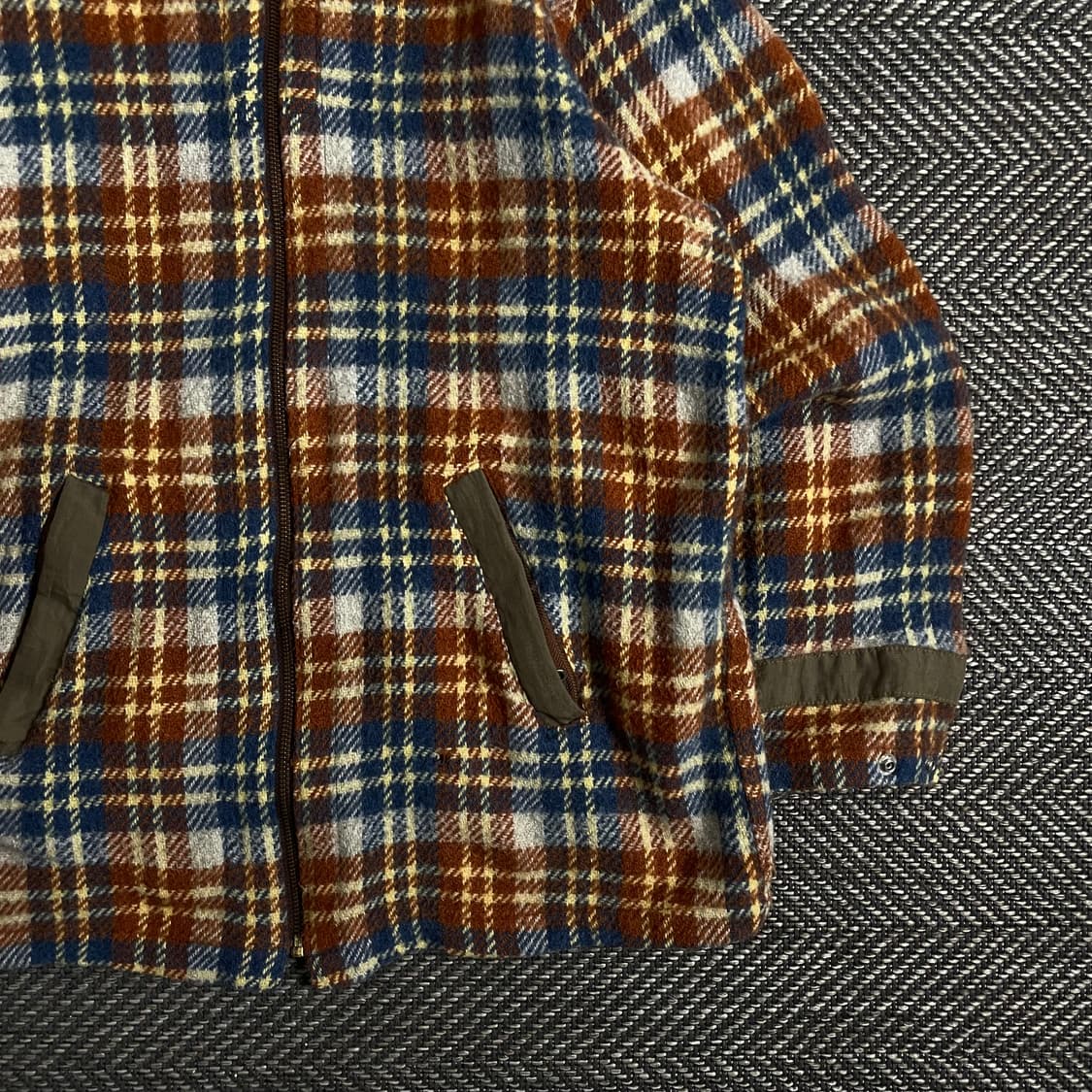 USA 빈티지 타탄체크 후드 플리스 자켓o 3059 상품이미지2