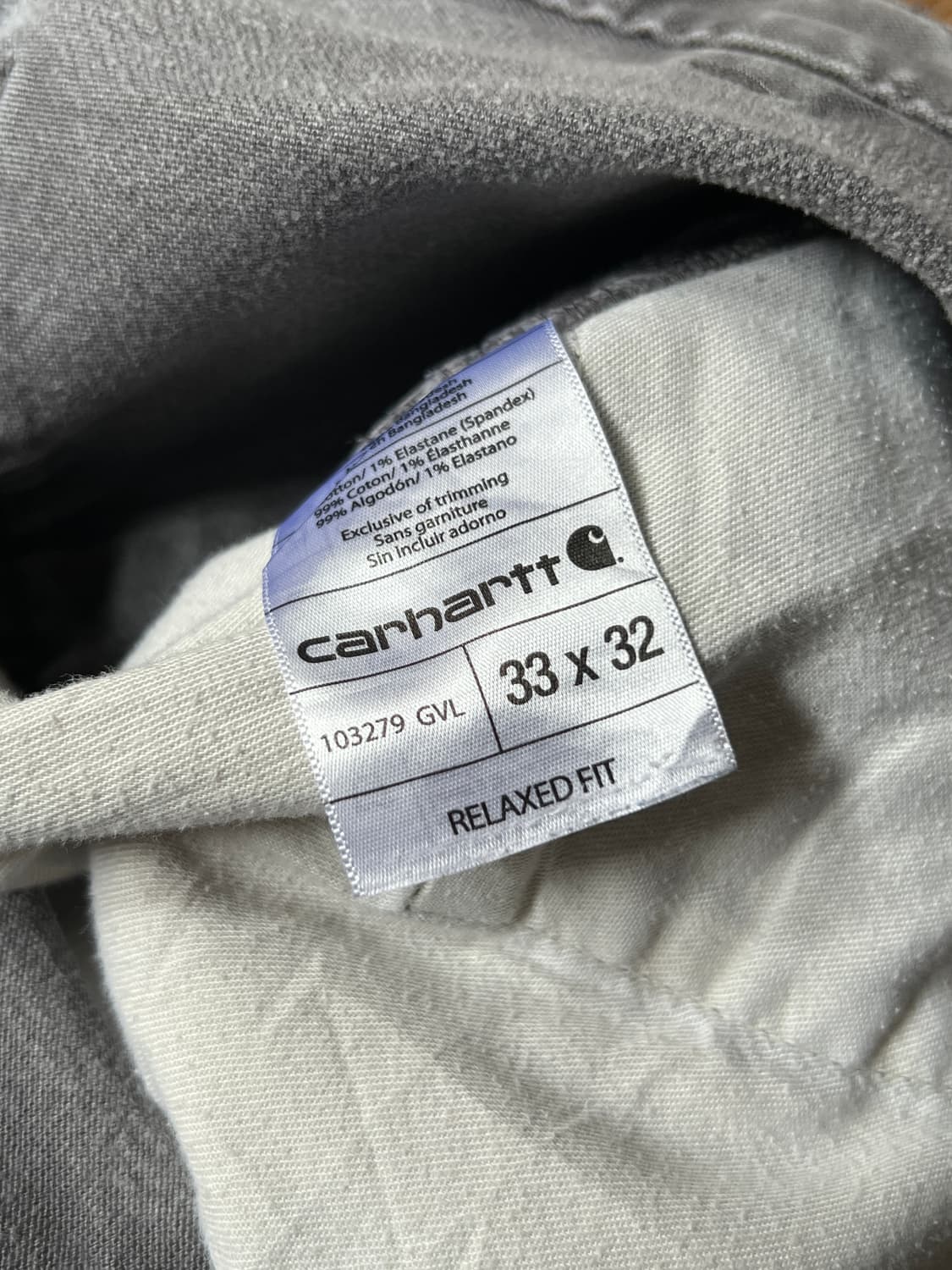 [33]칼하트 USA 빈티지 페이딩 차콜그레이 싱글니 카펜터 워크 팬츠 상품이미지8