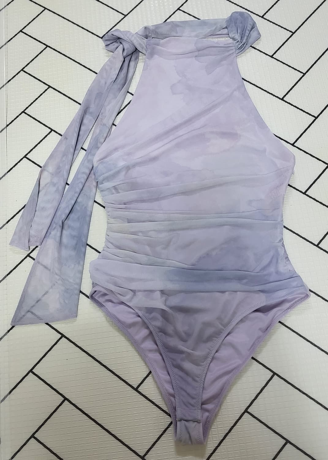 새상품 자라 ZARA  셔링 타이다이 홀터넥 바디수트 L 바디프로필 상품이미지3