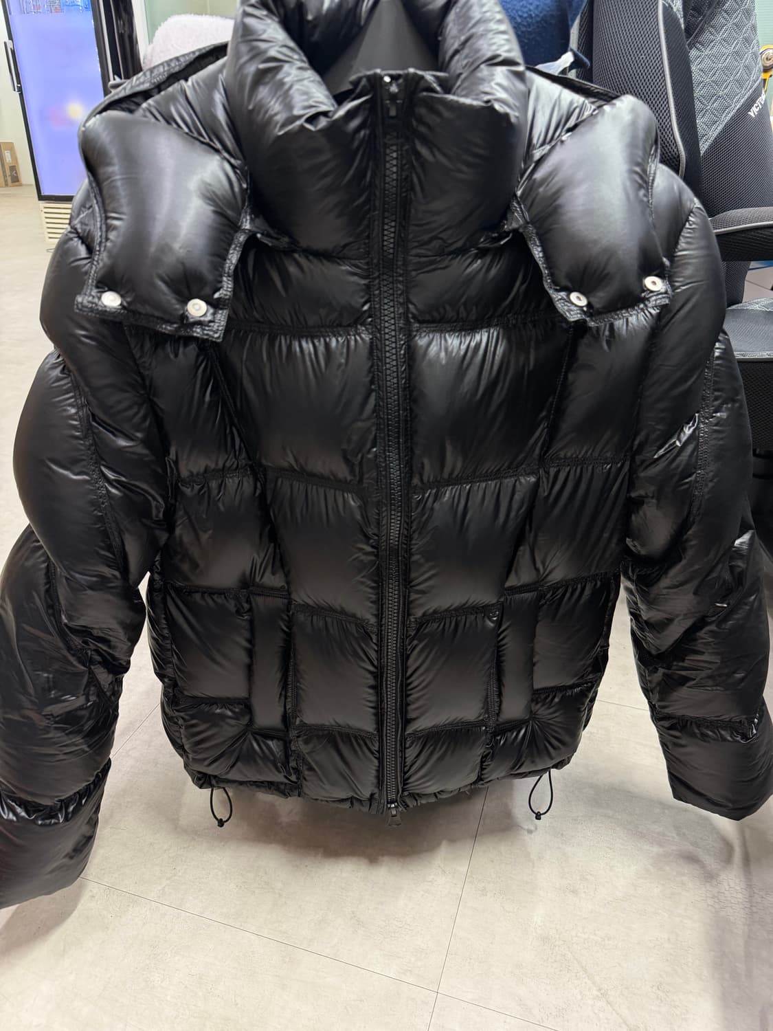 미니멀프로젝트 사일런트 시스루 다운 패딩 black 상품이미지6