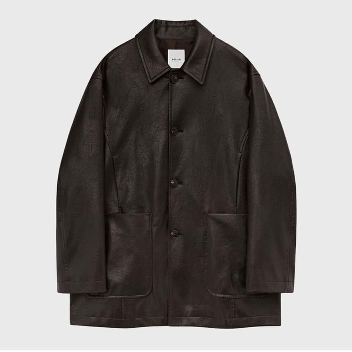 벨리에 에코 레더 카코트 브라운 상품이미지1