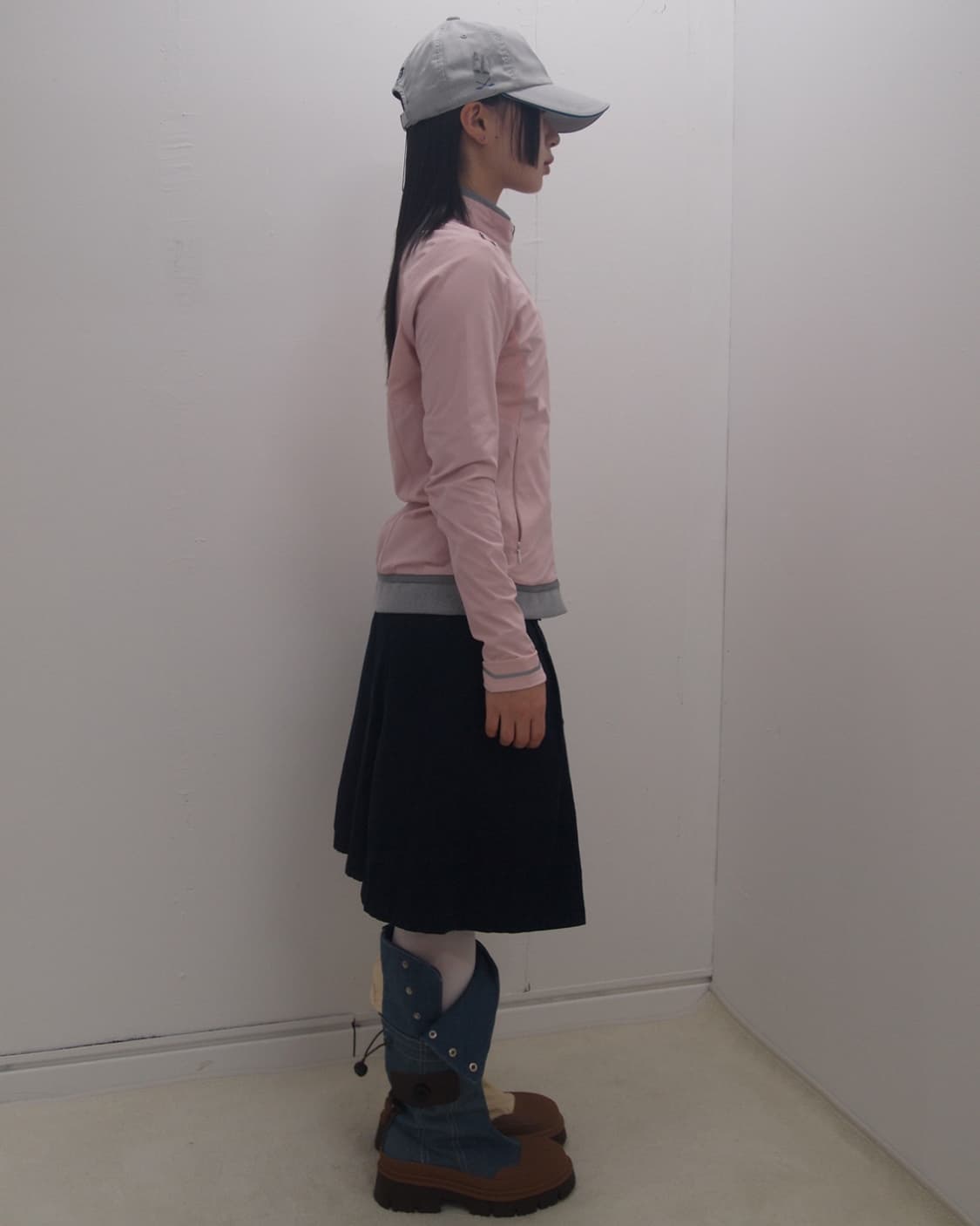 Eider baby pink&grey mix jersey zip-up 상품이미지2