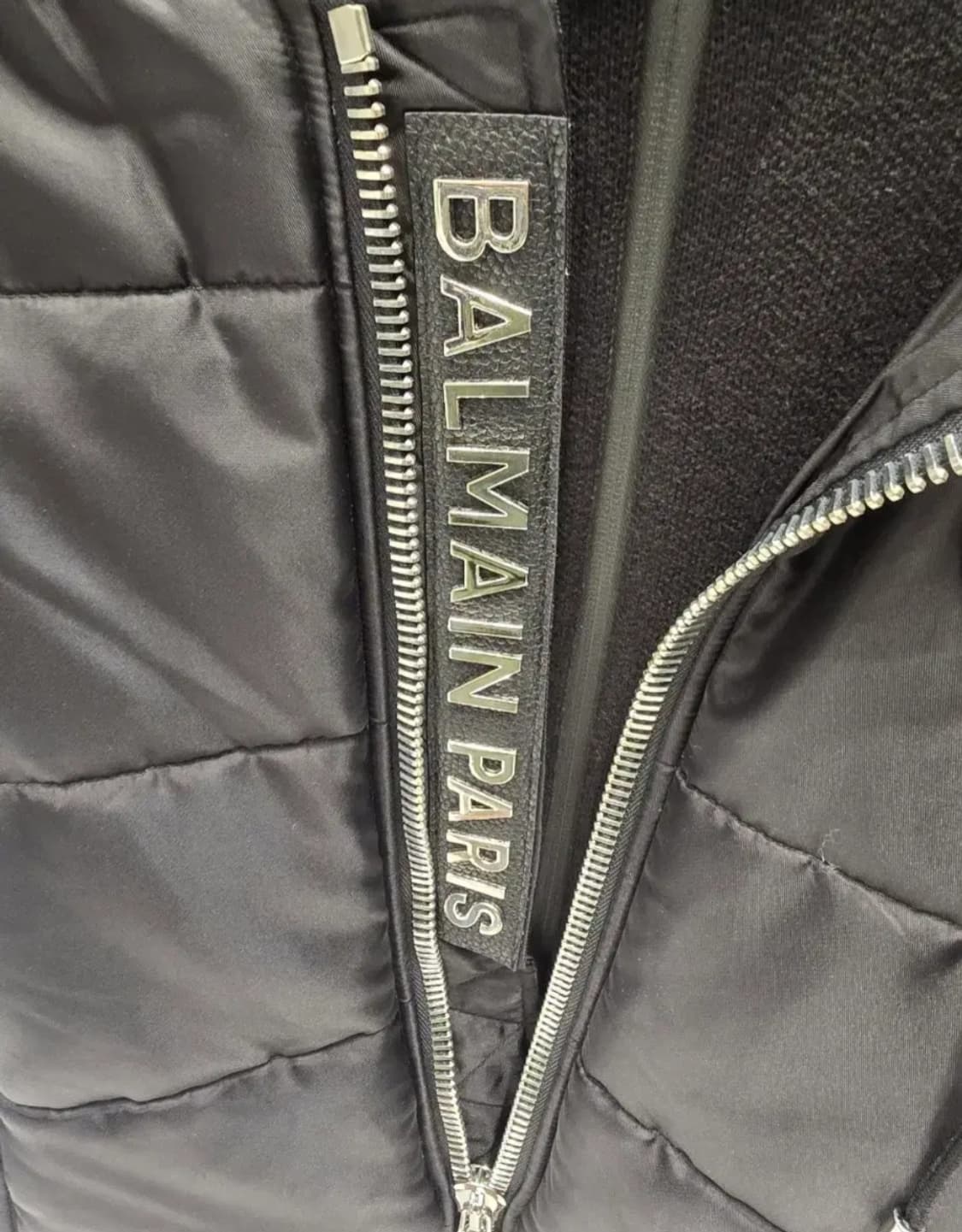 [Rare] 발망 실버 메탈릭 백로고 레이어드 콤비 자켓 XL 상품이미지3
