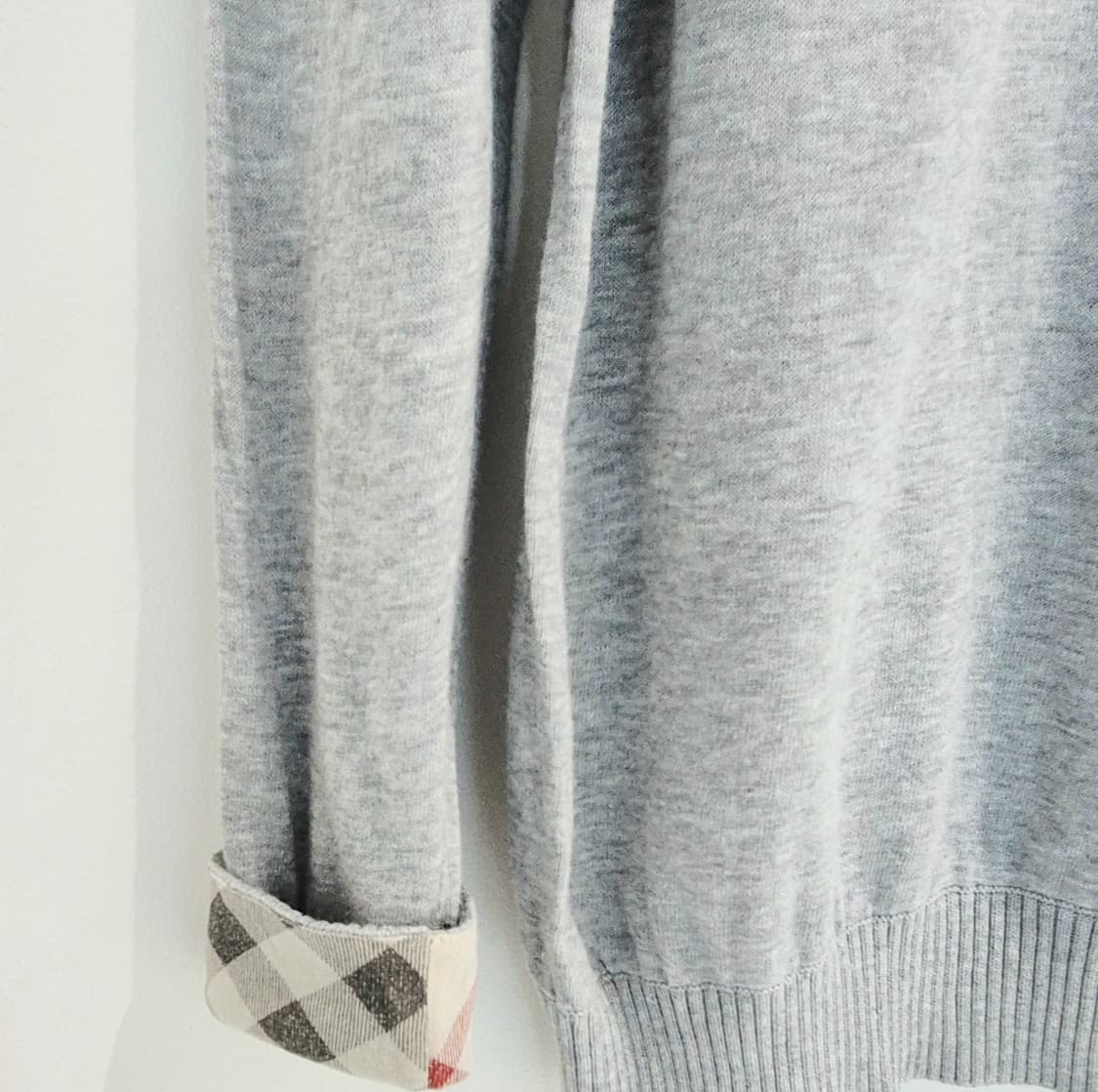 버버리 라운드넥 체크 커프 니트 사이즈1 상품이미지6