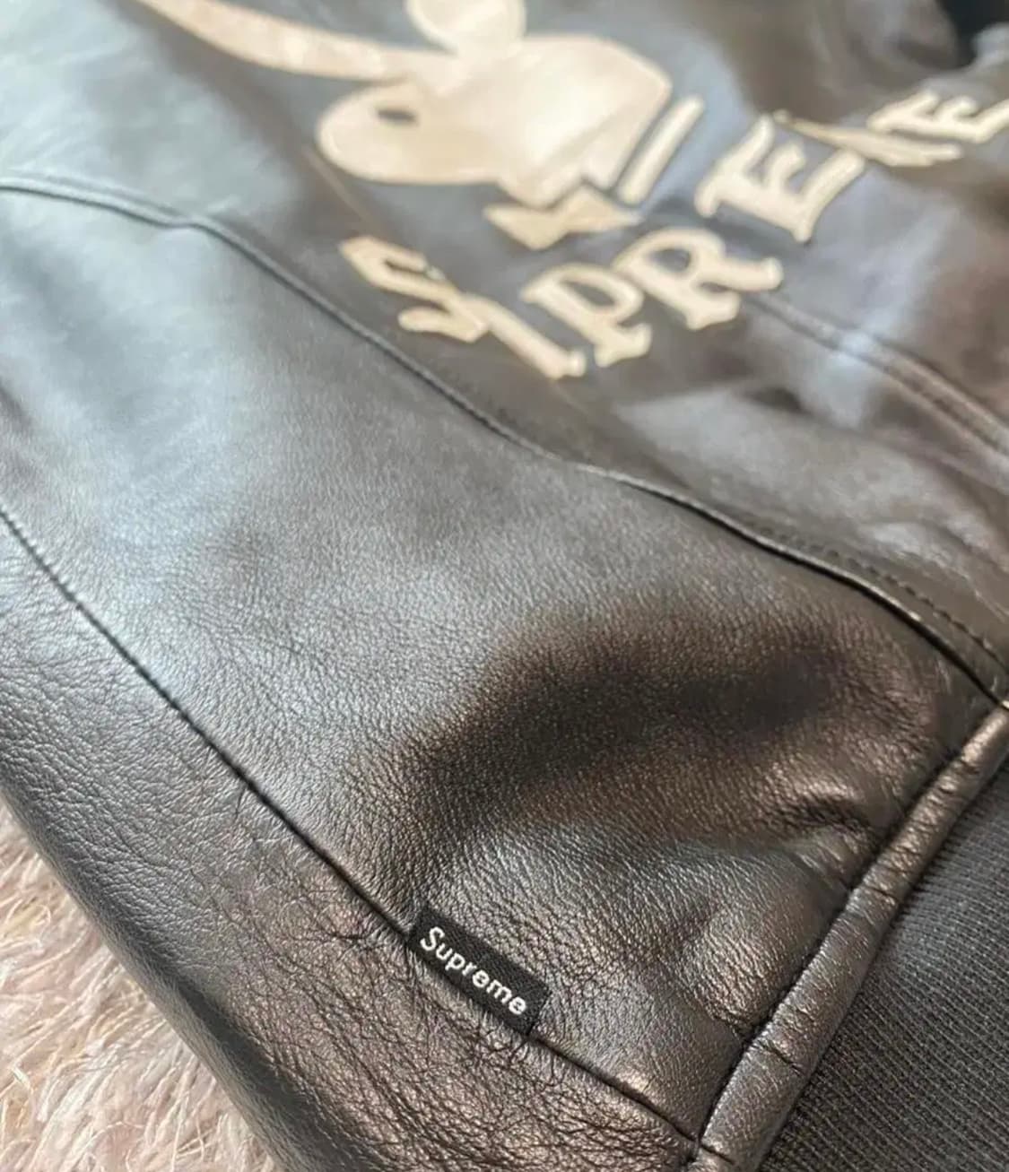 슈프림 플레이보이 레더자켓 S 상품이미지7