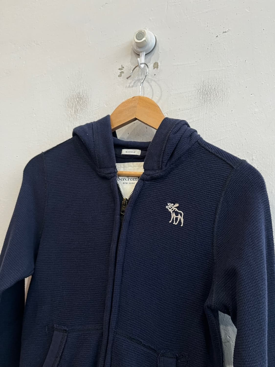 아베크롬비 와플 후드집업 네이비 우먼즈 S 상품이미지3