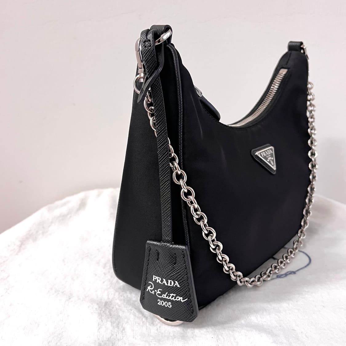 [S급/정품] 프라다 테수토 사피아노 2005 호보백 가방 블랙 상품이미지6