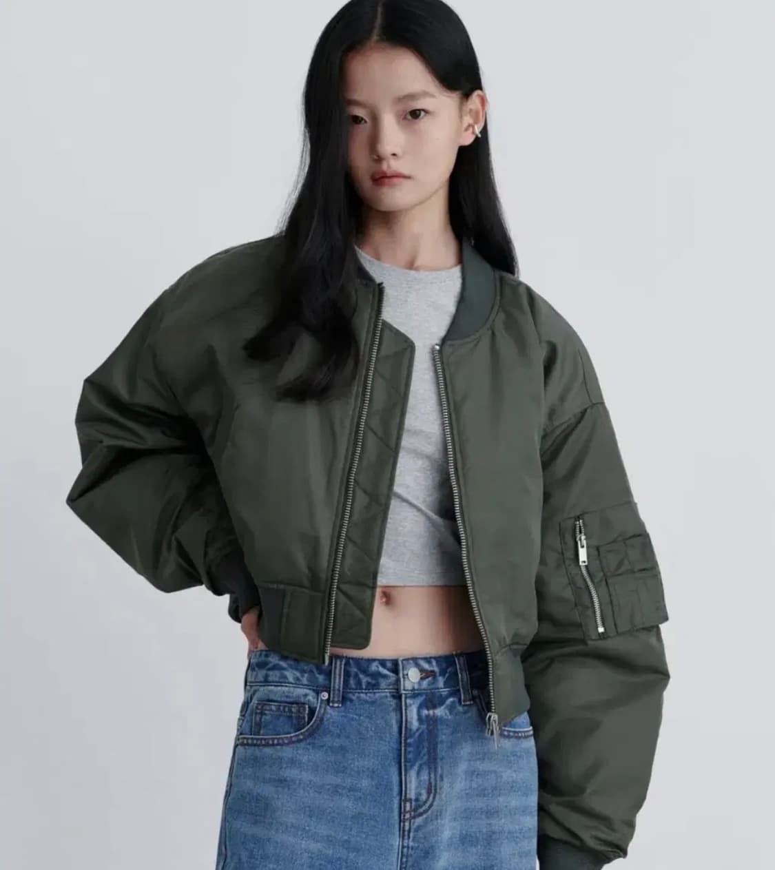 무신사 스탠다드 우먼 크롭 봄버 자켓 상품이미지1