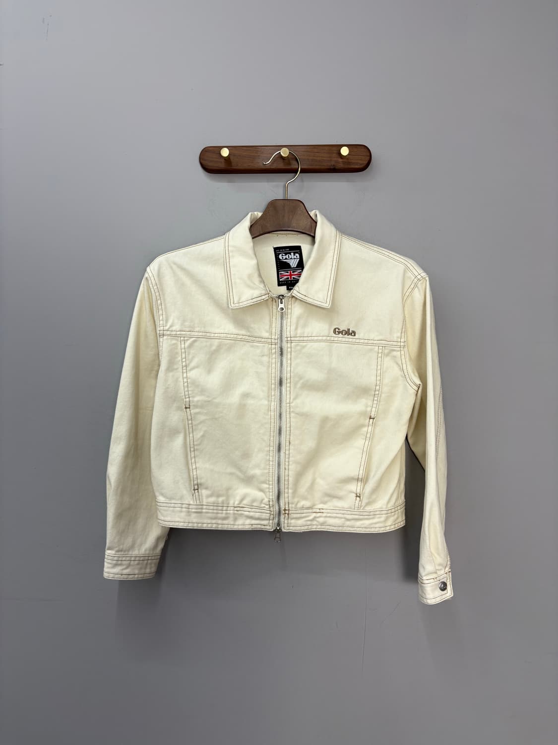 골라 W 크롭 트러커 아이보리 데님 자켓 A2798 상품이미지2