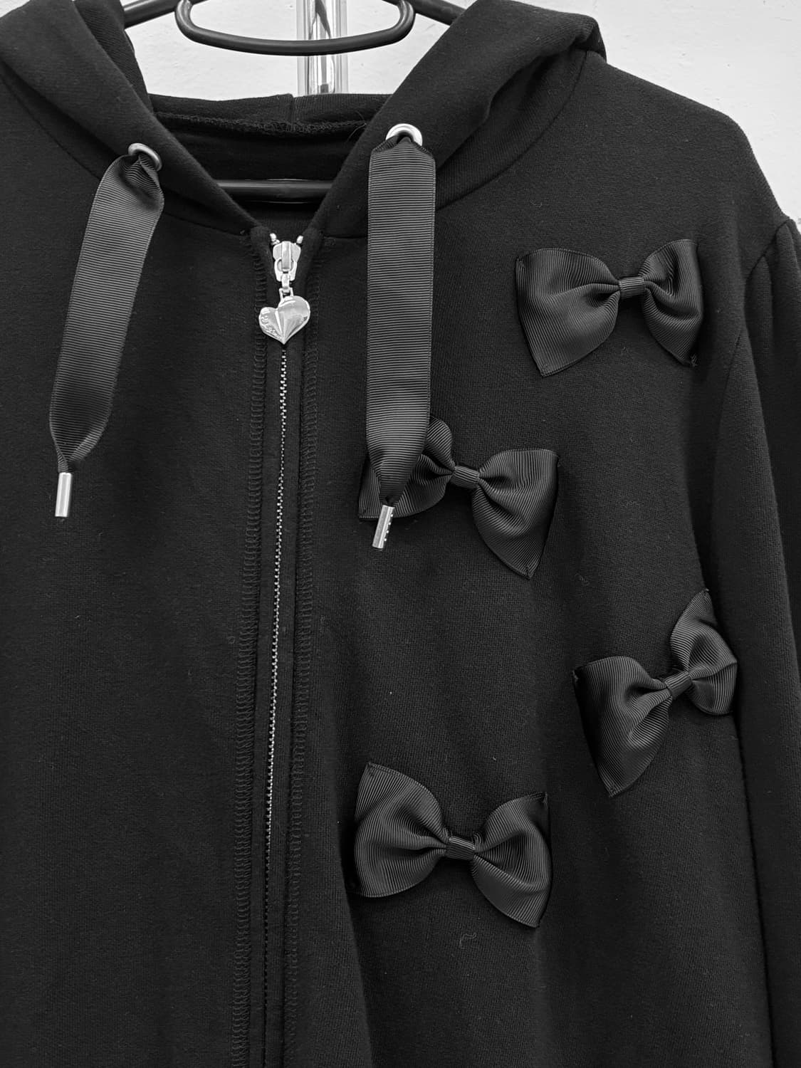 빈티지 블랙 투웨이 후드 집업 상품이미지7