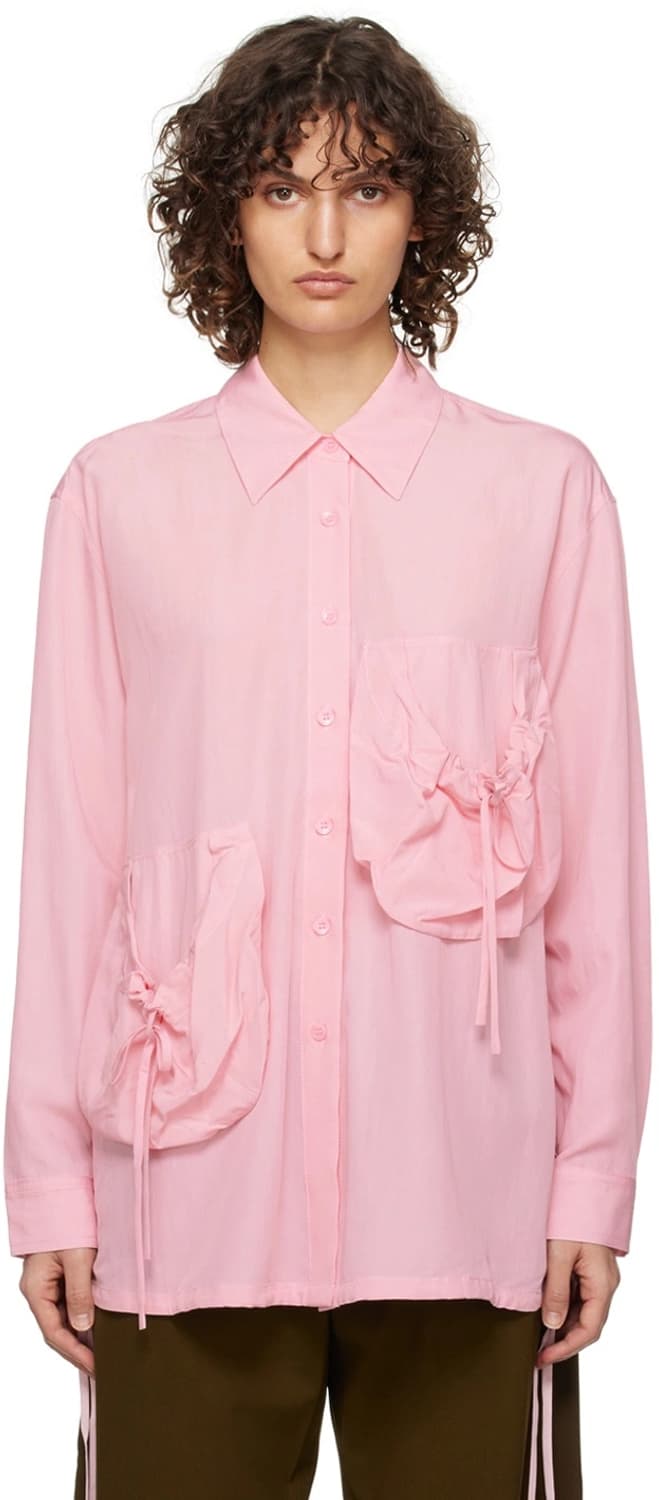 open yy patch pocket shirt pink 상품이미지1