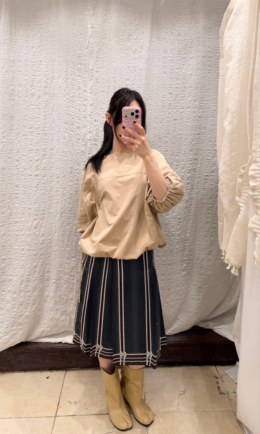 Satin dot midi skirt 상품이미지6