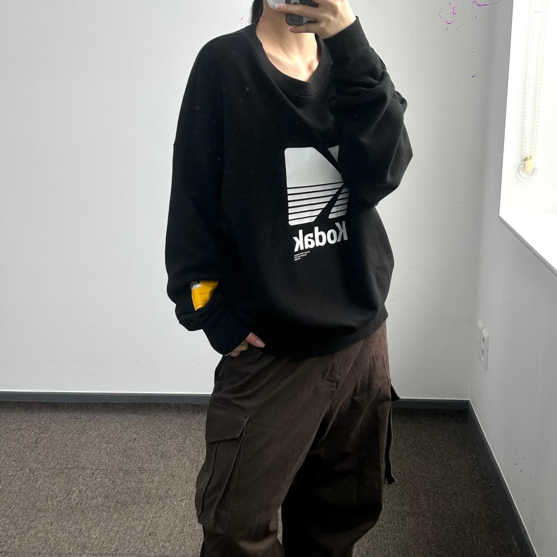 Kodak 코닥 화이트 빅로고 블랙 맨투맨 상품이미지2