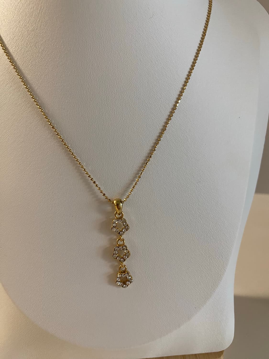 빈티지 골드톤 플라워 큐빅 목걸이 상품이미지2