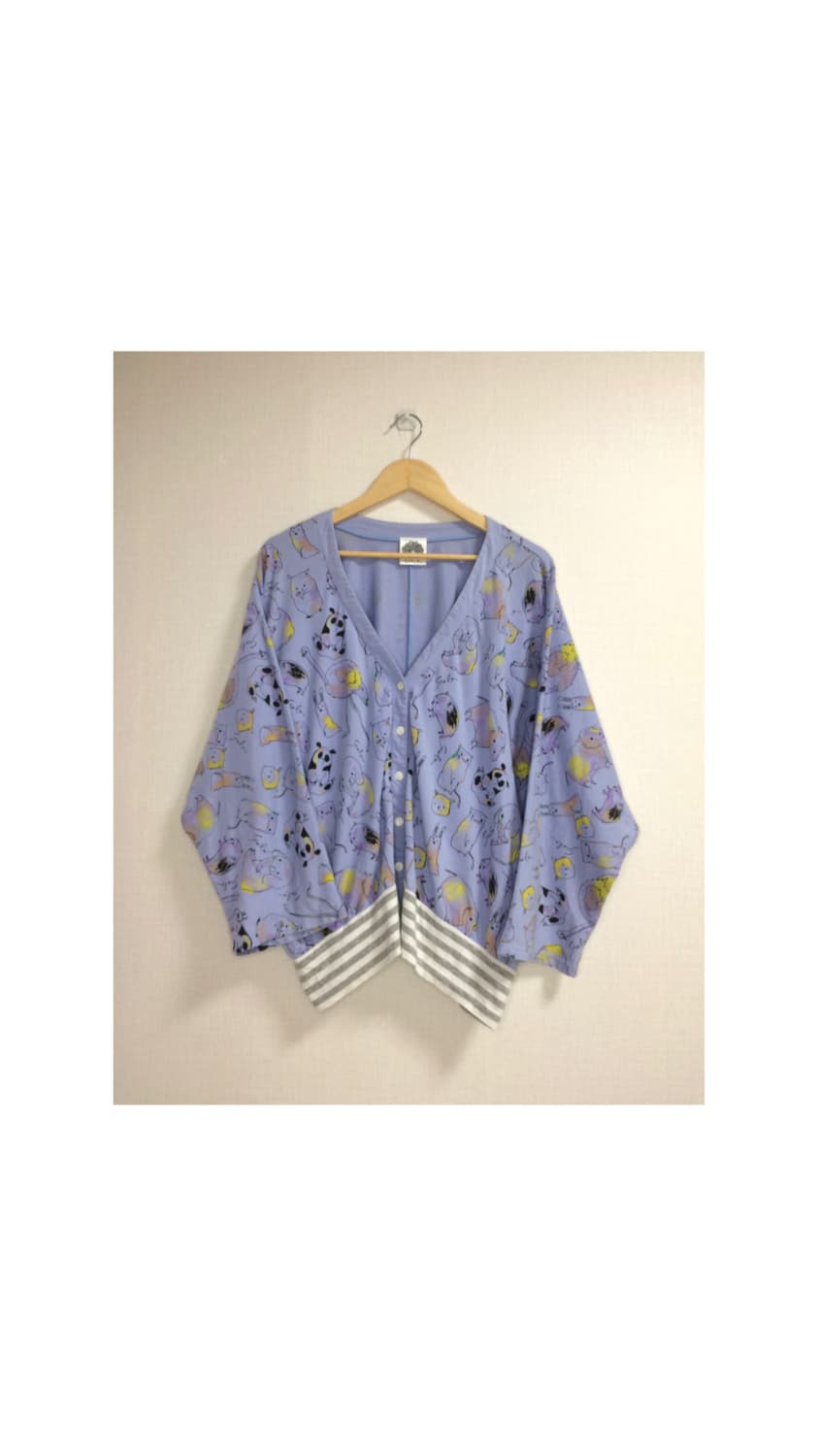 Scolar 스칼라 라이트퍼플 애니멀 프린팅 가디건 상품이미지1