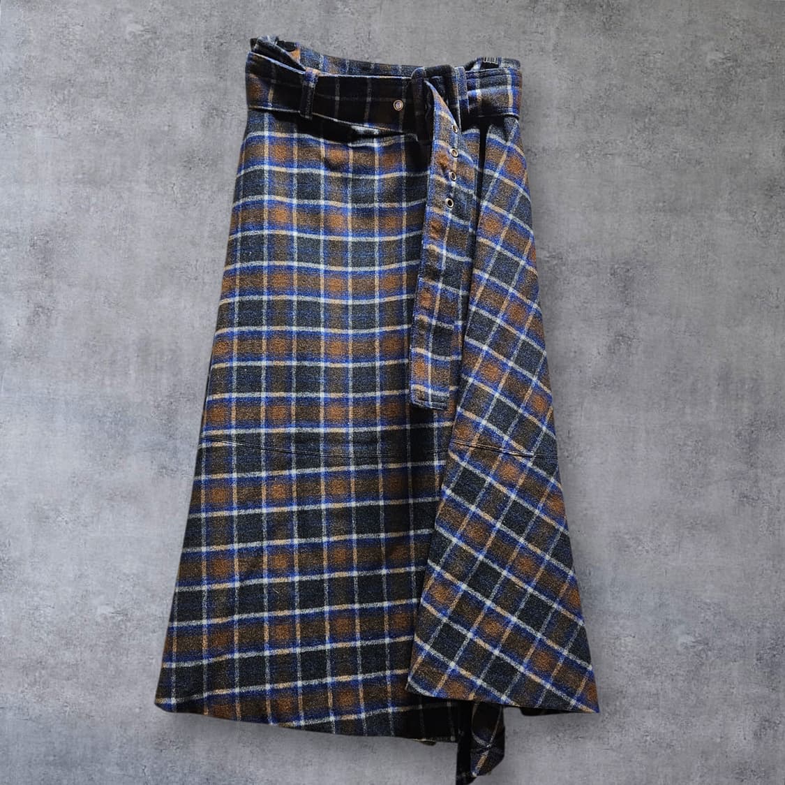 앤더슨벨 벨티드 체크 울 스커트 S 상품이미지4