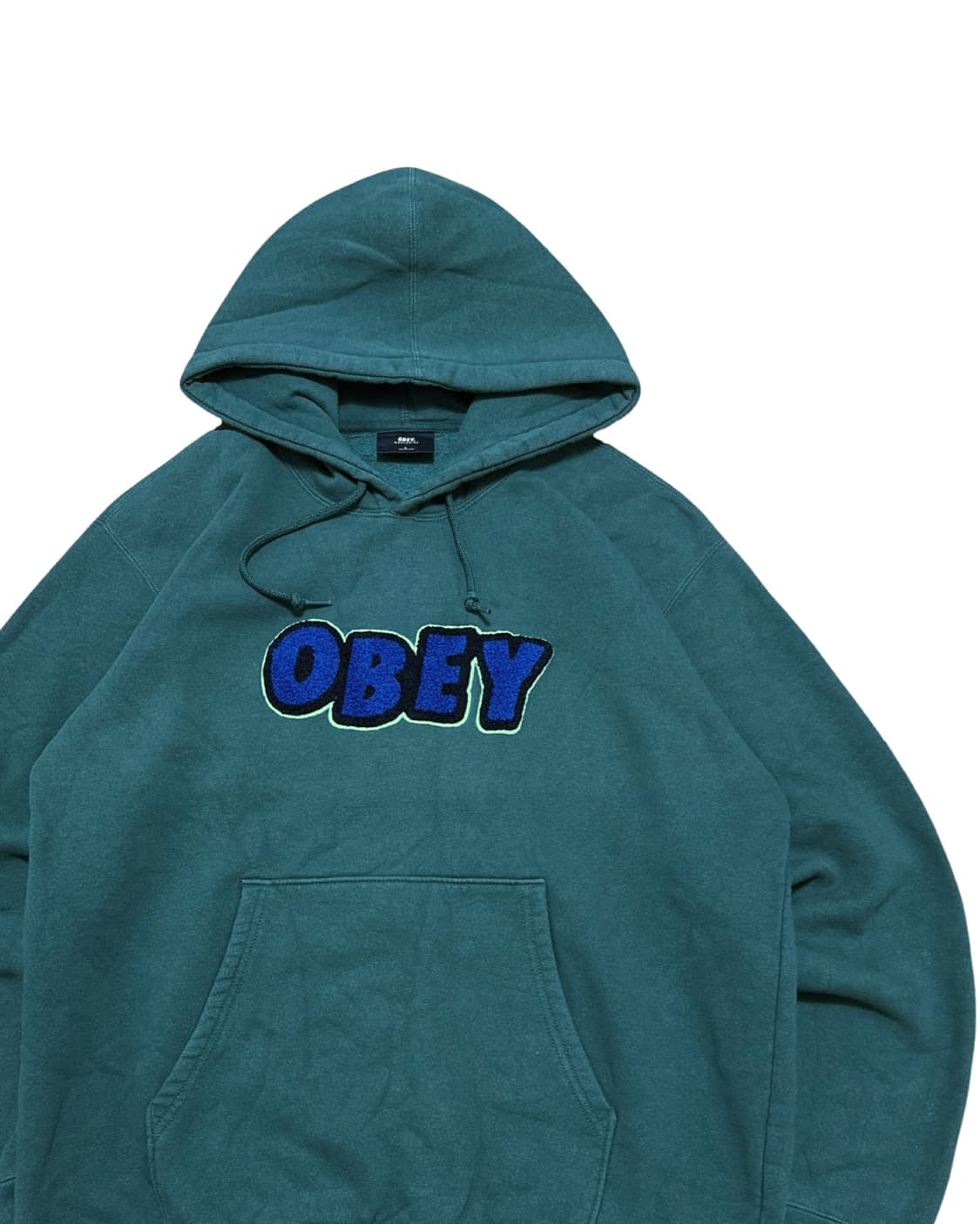 OBEY 오베이 뽀글로고 그린 후드티 상품이미지2